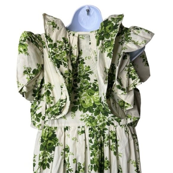 Tuckernuck NEW Limelight Bouquet Mariana Ruffle Formal Green Midi Dress Size S - Picture 8 of 11